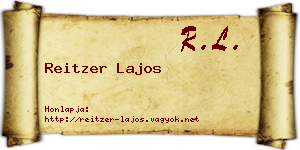 Reitzer Lajos névjegykártya